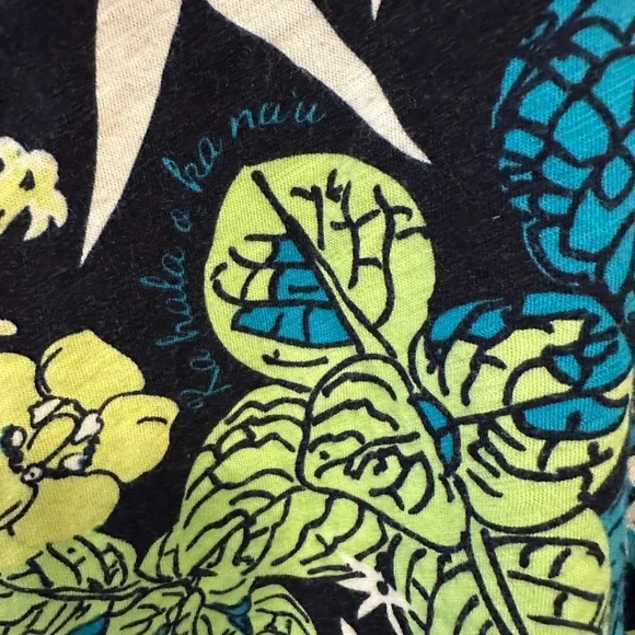 Kealopiko Hawaii Tropical Print Cropped Tee T-shirt size XS - Picture 5 of 11